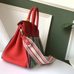 Replica Hermes Red Rainbow Stripe Birkin 30 Bag