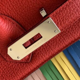 Replica Hermes Red Rainbow Stripe Birkin 30 Bag