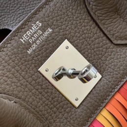 Replica Hermes Taupe Rainbow Stripe Birkin 30 Bag