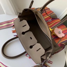 Replica Hermes Taupe Rainbow Stripe Birkin 30 Bag