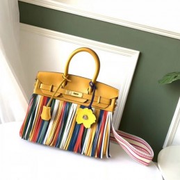 Replica Hermes Yellow Rainbow Stripe Birkin 30 Bag