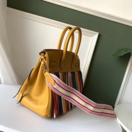 Replica Hermes Yellow Rainbow Stripe Birkin 30 Bag