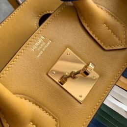 Replica Hermes Yellow Rainbow Stripe Birkin 30 Bag