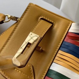 Replica Hermes Yellow Rainbow Stripe Birkin 30 Bag