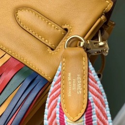 Replica Hermes Yellow Rainbow Stripe Birkin 30 Bag