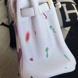 Replica Hermes White Cartoon Print Birkin 30 Bag