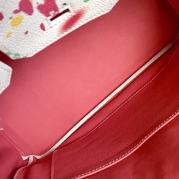 Replica Hermes White Cartoon Print Birkin 30 Bag