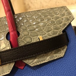 Replica Hermes Blue Green Crocodile Leather Birkin 30 Bag