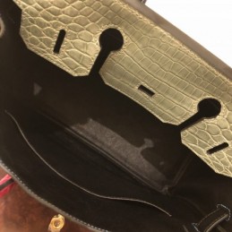 Replica Hermes Blue Green Crocodile Leather Birkin 30 Bag
