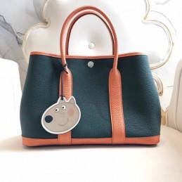 Replica Hermes Dark Green Garden Party 30 Colorblock Bag