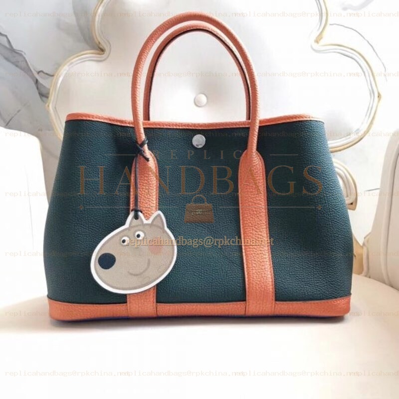 Replica Hermes Dark Green Garden Party 30 Colorblock Bag