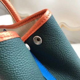 Replica Hermes Dark Green Garden Party 30 Colorblock Bag
