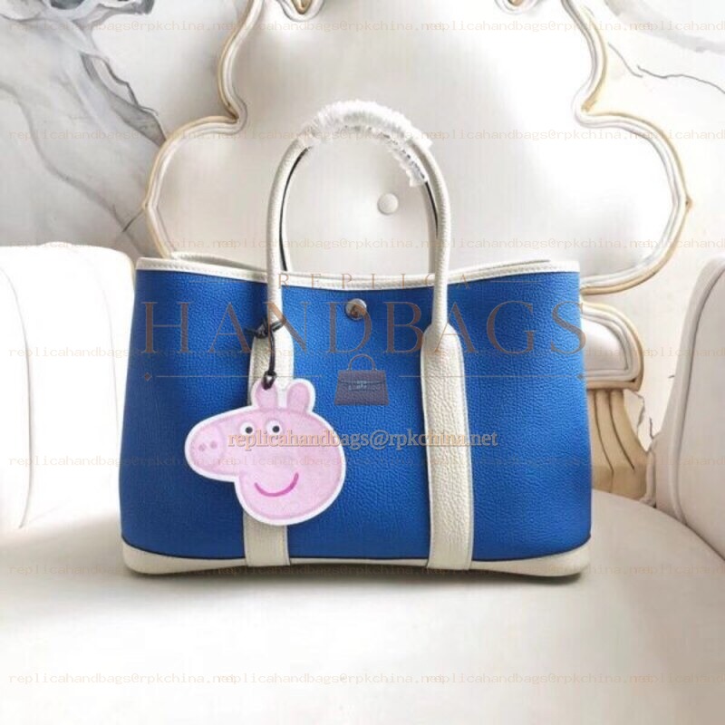 Replica Hermes Blue Garden Party 30 Colorblock Bag