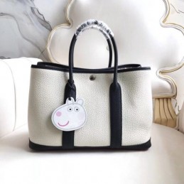 Replica Hermes White Black Garden Party 30 Bag