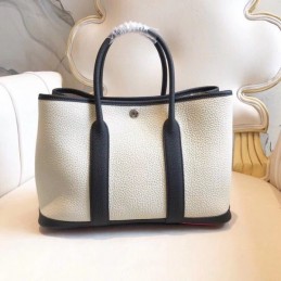 Replica Hermes White Black Garden Party 30 Bag