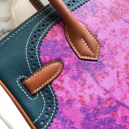 Replica Hermes White Multicolor Print Birkin 30 Bag