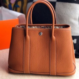 Replica Hermes Tan Garden Party 30 Detailed Leather Bag