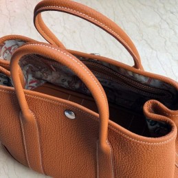 Replica Hermes Tan Garden Party 30 Detailed Leather Bag