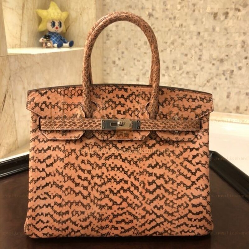 Replica Hermes Tan Monogram Print Birkin 30 Bag
