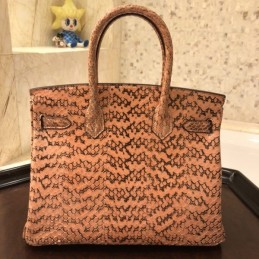 Replica Hermes Tan Monogram Print Birkin 30 Bag