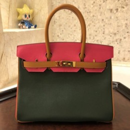 Replica Hermes Green Red Colorblock Birkin 30 Bag
