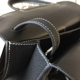 Replica Hermes Blue Black Print Halzan 31 Bag