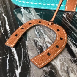 Replica Hermes Teal Burgundy Tan Colorblock Halzan 31 Bag