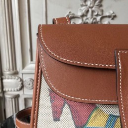 Replica Hermes Brown Print Halzan 31 Bag