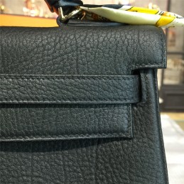 Replica Hermes Black Kelly 28 Gold Hardware Bag