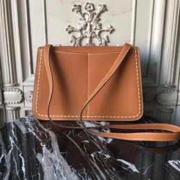 Replica Hermes Tan Halzan 31 Contrast Stitch Bag