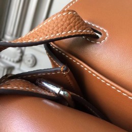 Replica Hermes Tan Halzan 31 Contrast Stitch Bag