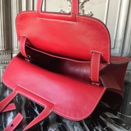 Replica Hermes Red Halzan 31 Contrast Stitch Bag