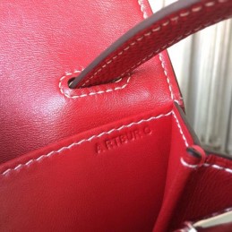 Replica Hermes Red Halzan 31 Contrast Stitch Bag