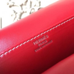 Replica Hermes Red Halzan 31 Contrast Stitch Bag