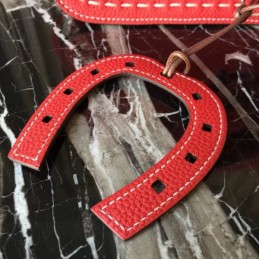 Replica Hermes Red Halzan 31 Contrast Stitch Bag
