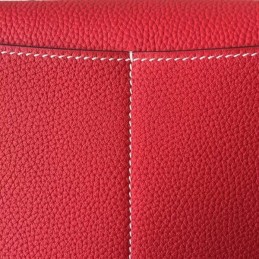 Replica Hermes Red Halzan 31 Contrast Stitch Bag