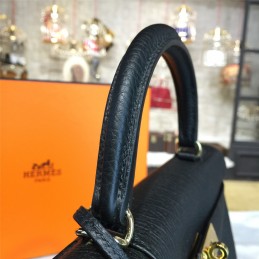 Replica Hermes Black Kelly 28 Gold Hardware Bag