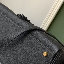 Replica Hermes Black Kelly 32 Skull Charm Strap Bag
