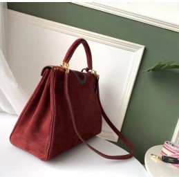 Replica Hermes Burgundy Kelly 32 Studded Print Bag