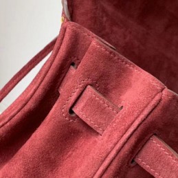 Replica Hermes Burgundy Kelly 32 Studded Print Bag