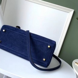 Replica Hermes Navy Blue Kelly 32 Logo Print Bag