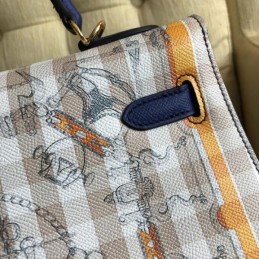 Replica Hermes Blue Kelly 32 Scarf Print Bag