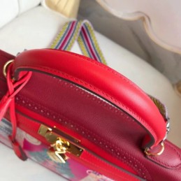Replica Hermes Pink Multicolor Print Kelly 32 Bag