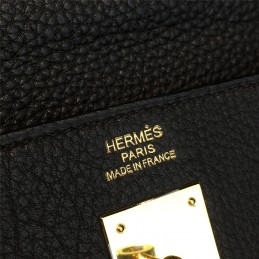Replica Hermes Black Kelly 28 Gold Hardware Bag