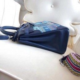 Replica Hermes Navy Blue Print Kelly 32 Bag