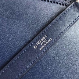 Replica Hermes Navy Blue Print Kelly 32 Bag