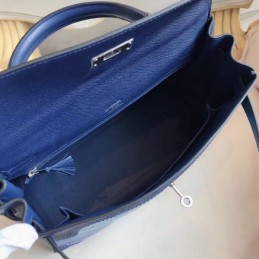 Replica Hermes Navy Blue Print Kelly 32 Bag