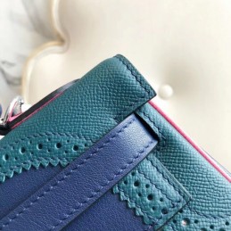Replica Hermes Navy Pink Print Kelly 32 Bag