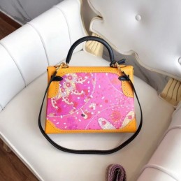 Replica Hermes Yellow Multicolor Print Kelly 32 Bag
