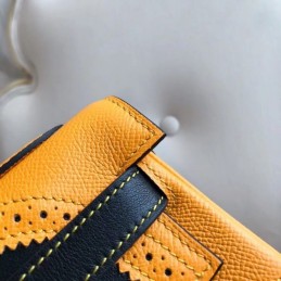 Replica Hermes Yellow Multicolor Print Kelly 32 Bag